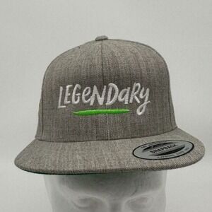 The Classic Yupoong Wool Blend Hats Adult OSFA Gray Legendary Snapback Mens NEW
